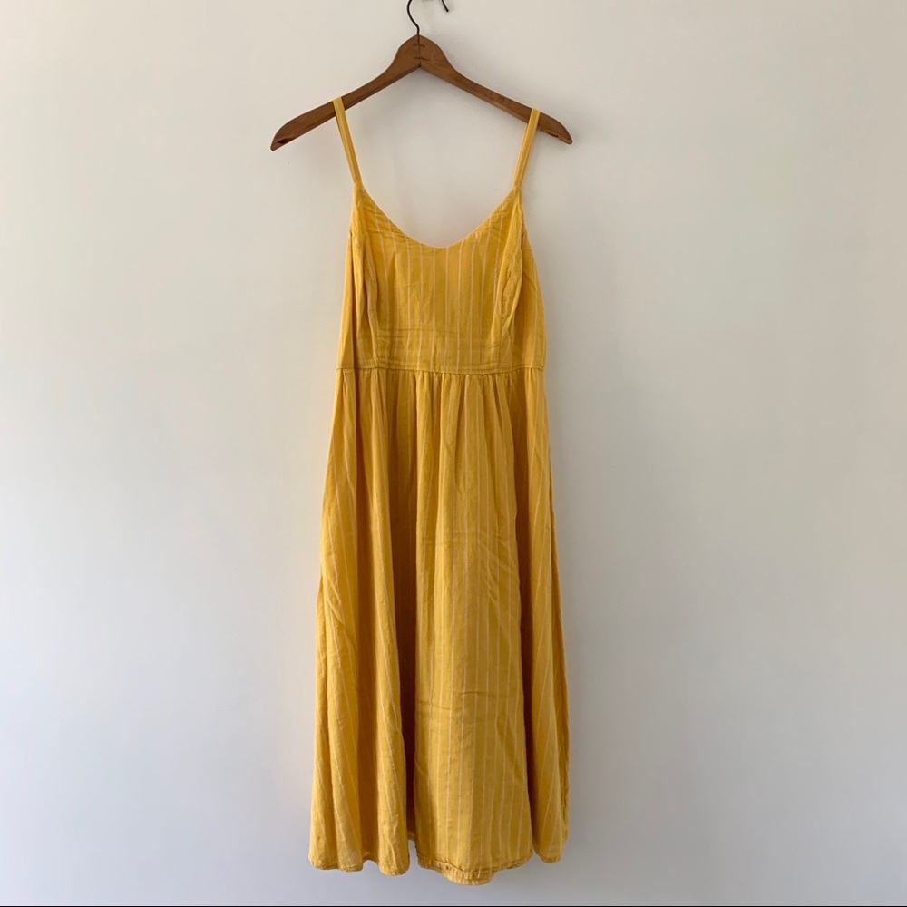 Sunny Yellow Striped Maxi Dress Small